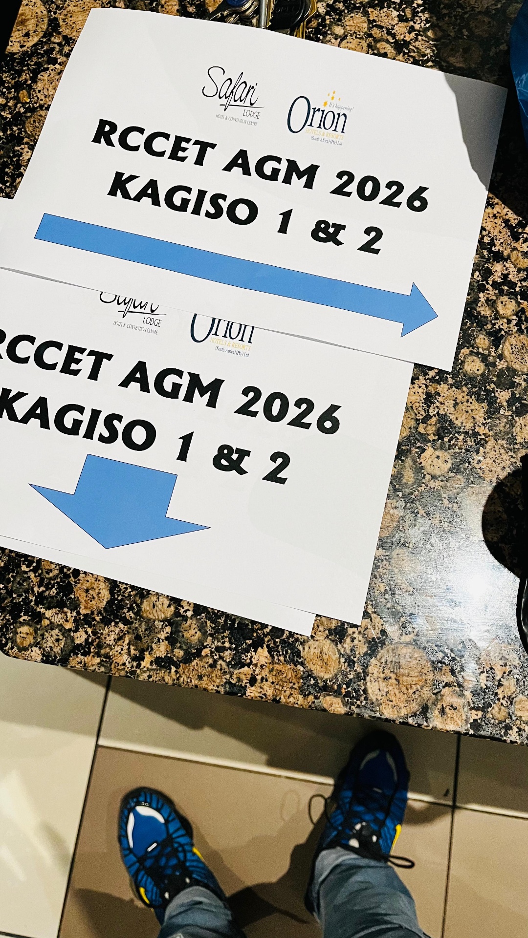 Printed RCCET AGM 2026 Kagiso 1 & 2 wayfinding signage