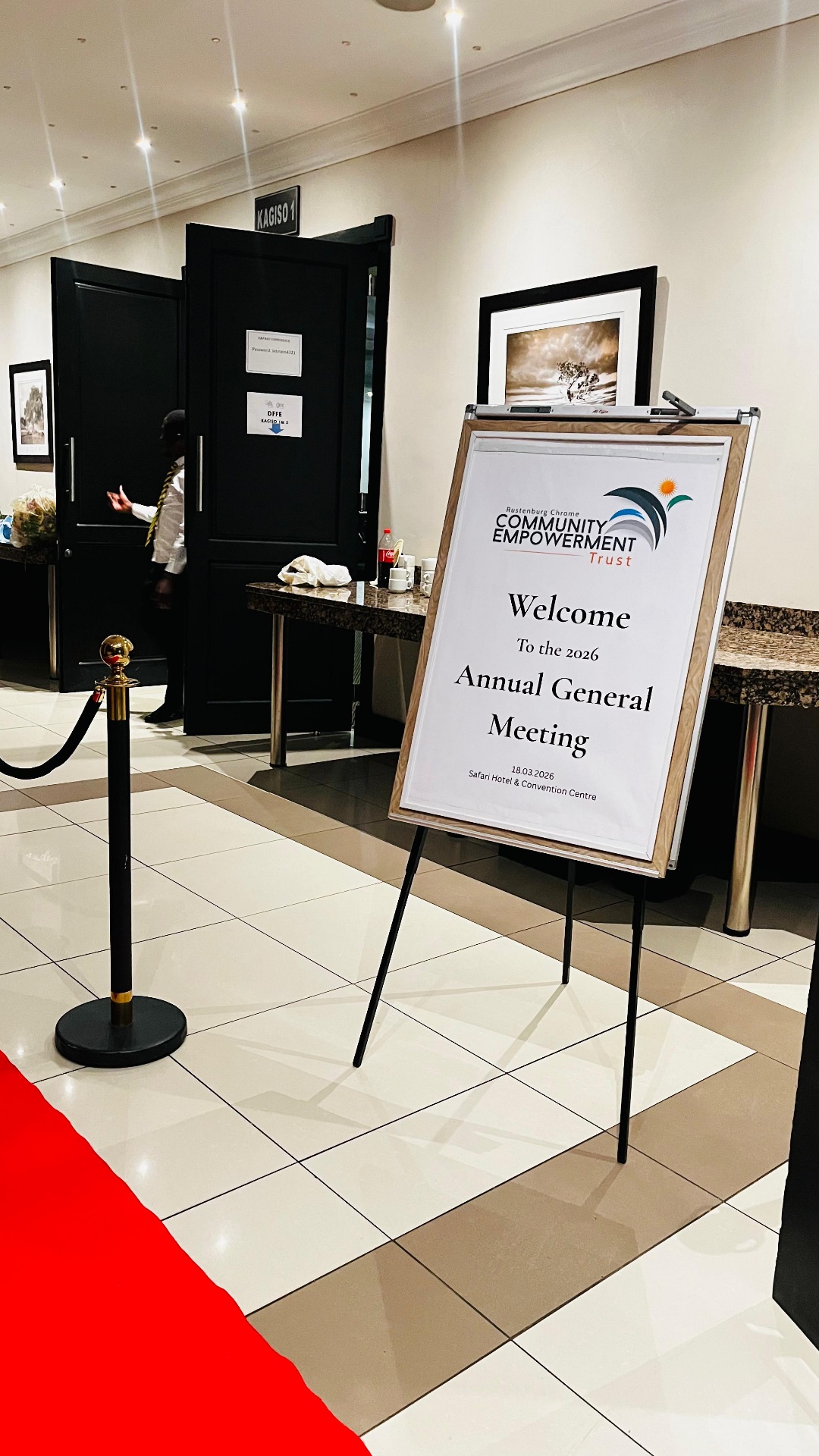 Welcome signage at the RCCET 2026 AGM, Safari Hotel & Convention Centre